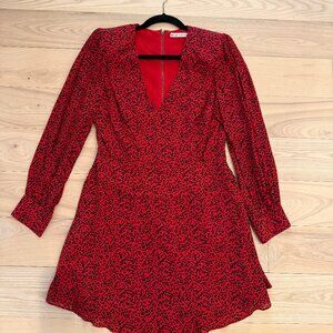Alice + Olivia Red and black long sleeve dress - Size 10